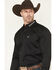 Image #2 - Ariat Men's Long Sleeve Logo Long Sleeve Western Shirt, Black, hi-res