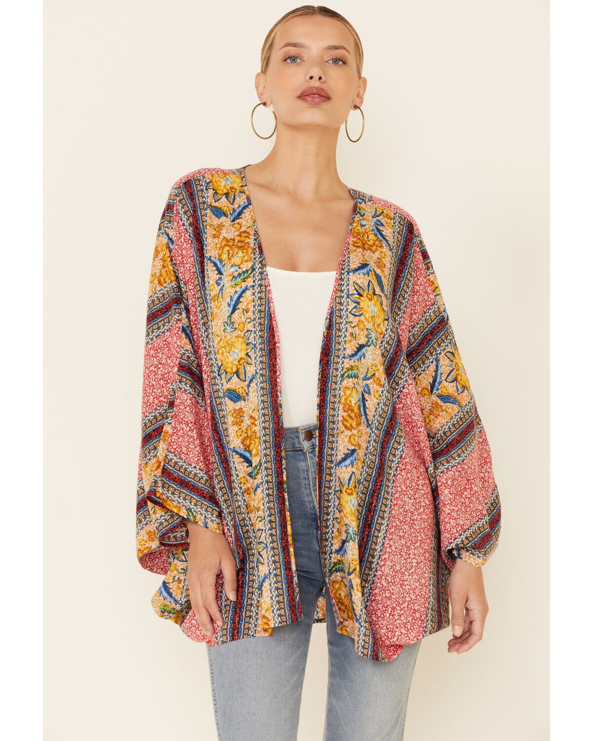 Image #1 - Band of the Free Women's Multi Print Grace Kimono, , hi-res