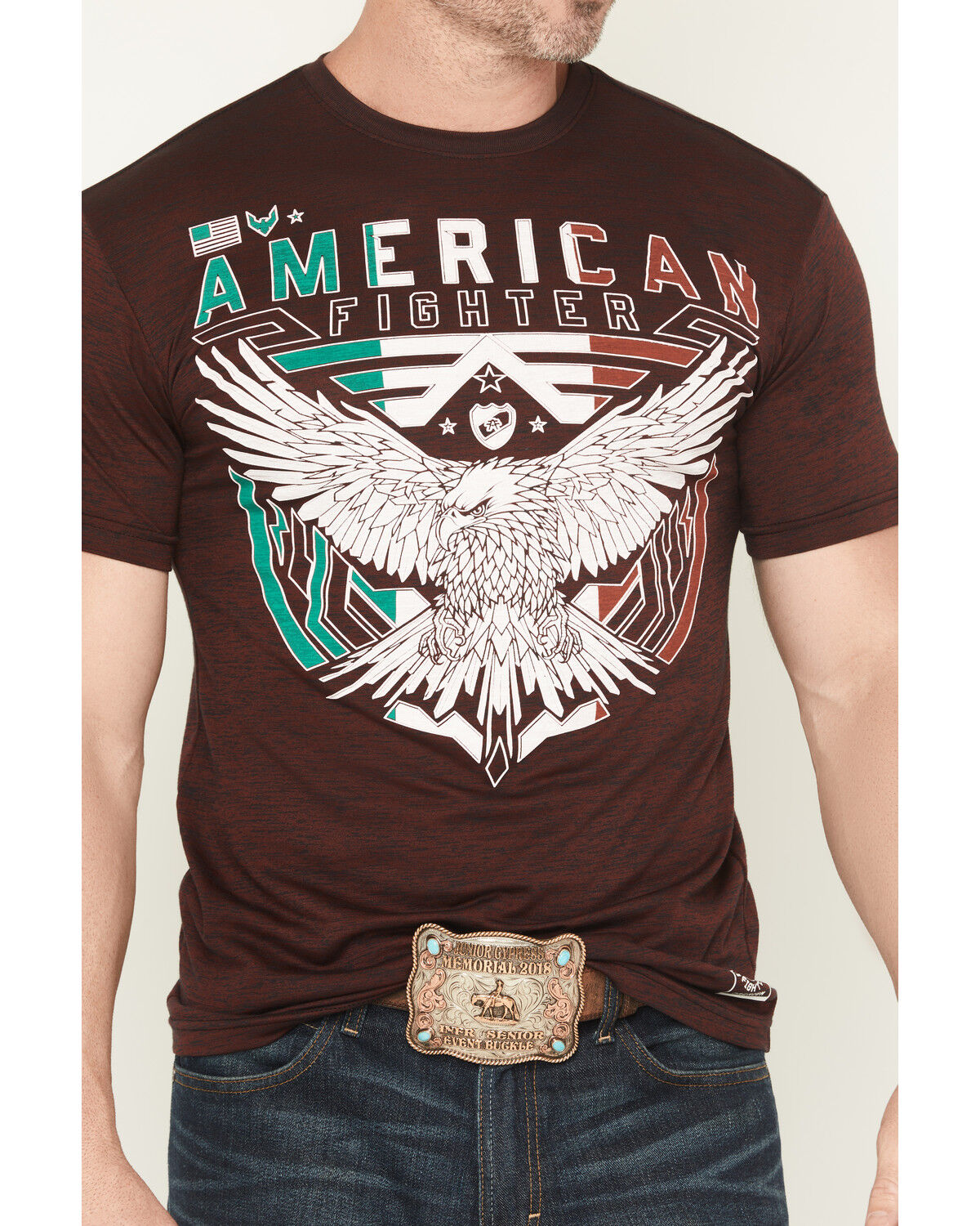Image #3 - American Fighter Men's Lanton Short Sleeve Graphic T-Shirt, Burgundy, hi-res