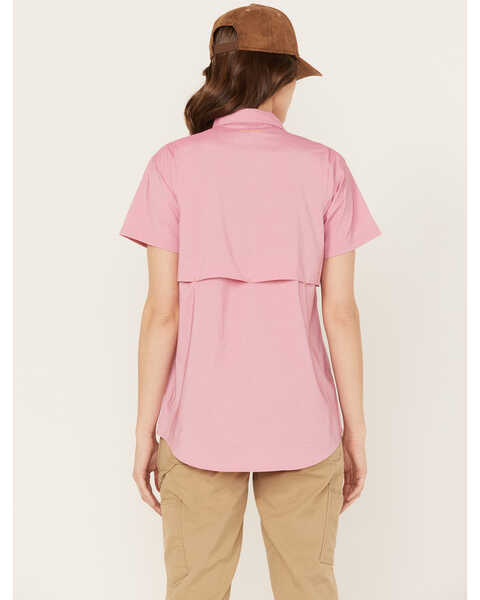 Image #4 - Ariat Women's Rebar VentTEK Short Sleeve Button Down Western Work Shirt, Cherry, hi-res