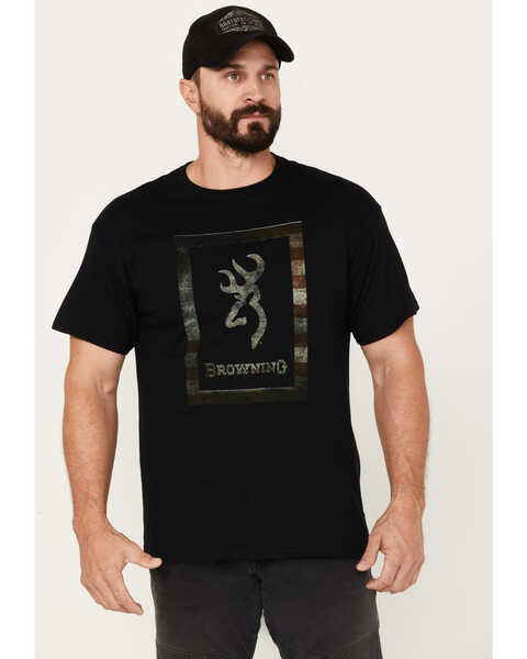 Browning Men's Americana Short Sleeve Graphic T-Shirt, Black, hi-res