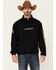 Image #1 - Cinch Men's Black Logo Sleeve 1/4 Zip Front Windbreaker Pullover , , hi-res