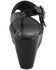 Image #7 - Milwaukee Leather Women's Buckle Strap Wedge Sandals, Black, hi-res