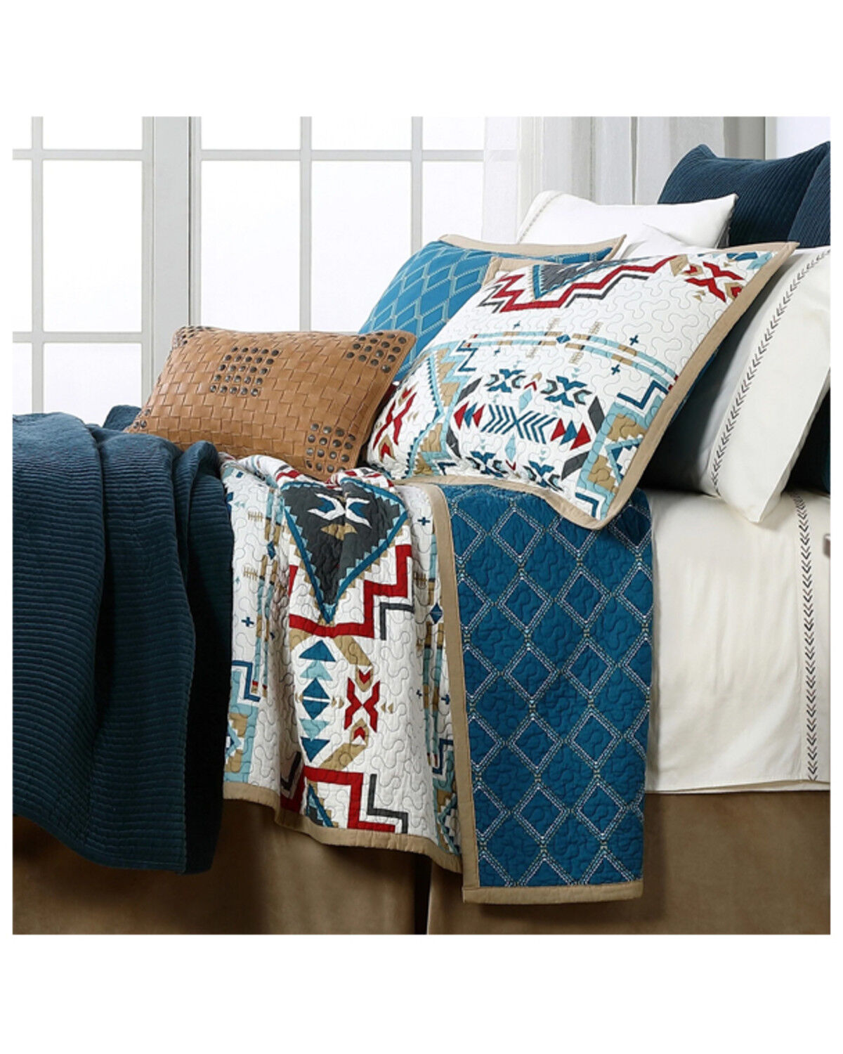 Image #1 - HiEnd Accents Teal Spirit Valley 2-Piece Twin Quilt Set, Teal, hi-res