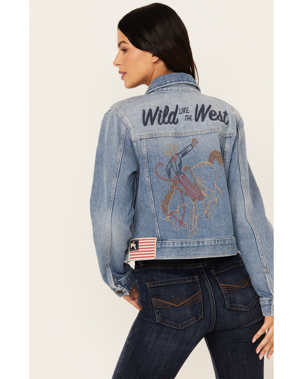 Image #5 - Idyllwind Women's Rigid Foster Medium Wash Embroidered Trucker Jacket, Medium Wash, hi-res