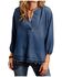 Image #1 - Stetson Women's Denim Tencel 3/4 Sleeve Pesasant Top, , hi-res