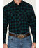 Image #3 - Wrangler Retro Men's Checkered Print Long Sleeve Snap Flannel Shirt, Dark Teal, hi-res
