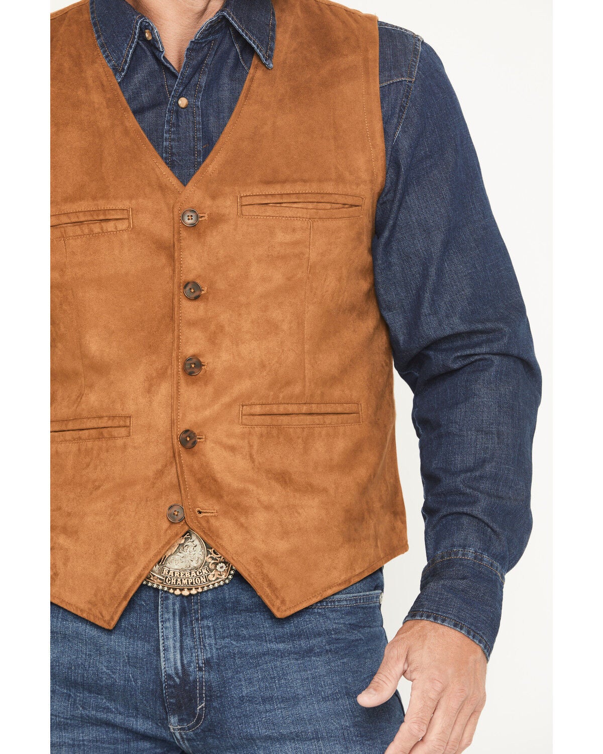 Image #3 - Cody James Men's Howard Faux Suede Button-Down Vest, Camel, hi-res