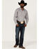 Stetson Men's Original Rugged Ghost Geo Print Long Sleeve Snap Western Shirt , Grey, hi-res