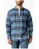 Image #1 - Dickies Men's Flex Plaid Print Long Sleeve Button-Down Flannel Work Shirt, Navy, hi-res