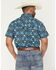 Image #4 - Rock & Roll Denim Men's TEK Southwestern Print Short Sleeve Snap Western Shirt, Blue, hi-res