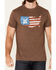 Moonshine Spirit Men's 120 Proof USA Graphic Short Sleeve T-Shirt , Distressed Brown, hi-res