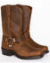 Image #1 - Brothers and Sons Men's Pull On Motorcycle Boots - Square Toe, Brown, hi-res