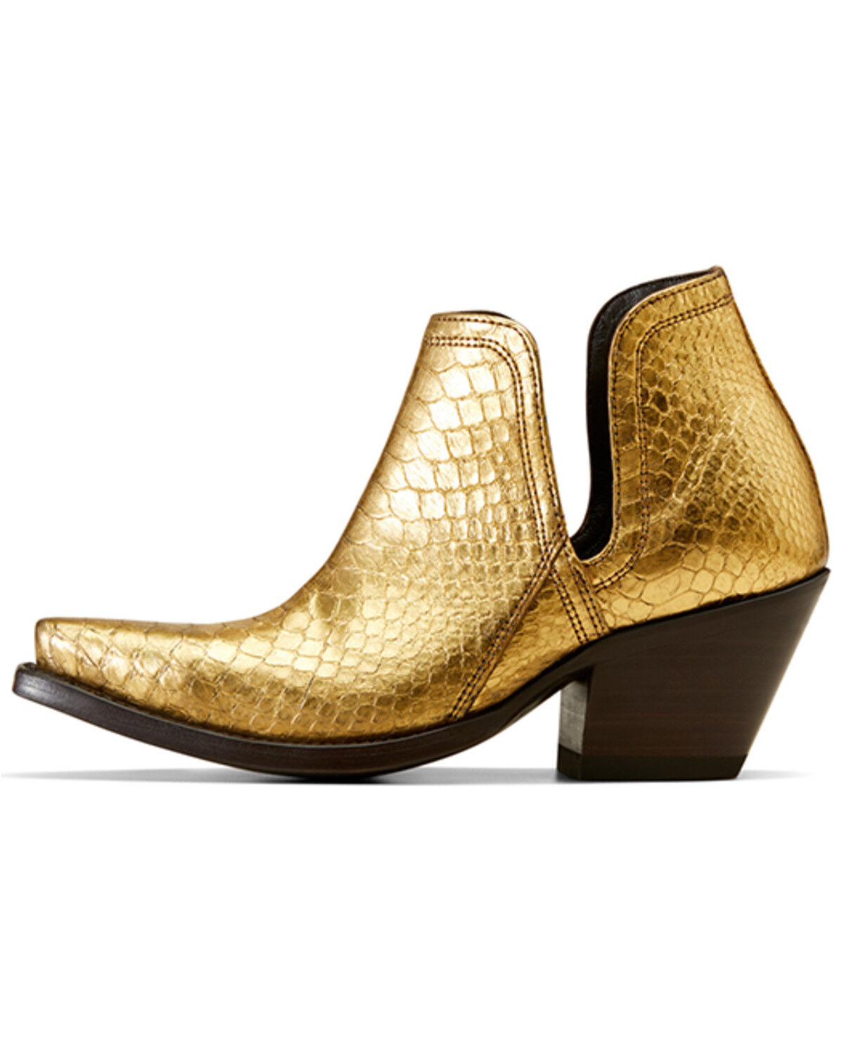 Image #2 - Ariat Women's Exotic Python Dixon Western Booties - Snip Toe, Yellow, hi-res