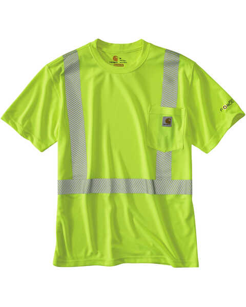 Carhartt Force High-Vis Short Sleeve Class 2 T-Shirt - Big & Tall, Lime, hi-res