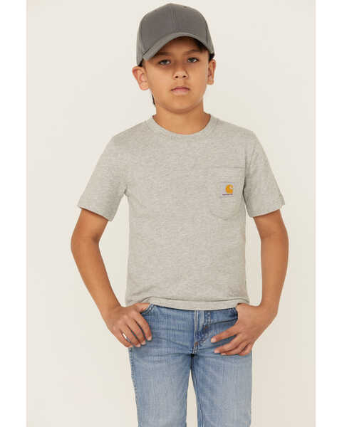 Carhartt Little Boys' Solid Short Sleeve Pocket T-Shirt , Grey, hi-res
