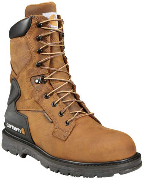 Image #1 - Carhartt Men's 8" Bison Waterproof Work Boots - Steel Toe, Bison, hi-res
