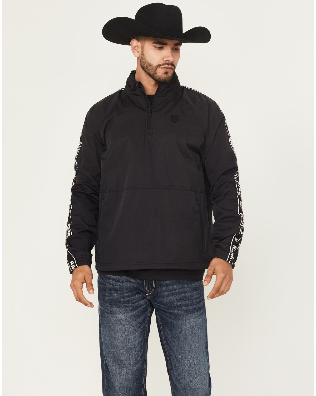 RANK 45&reg; Men's Hungup Windbreaker Hooded Pullover, Black, hi-res