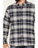 North River Men's Medium Plaid Print Long Sleeve Button-Down Flannel Shirt, Grey, hi-res