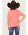Image #4 - Ariat Girls' Boot Barn Exclusive Cowhide Logo Short Sleeve Graphic Tee, Pink, hi-res