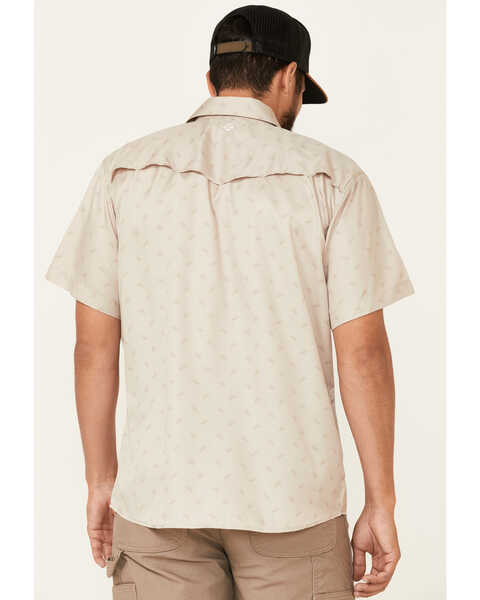 Hooey Men's Punchy Print Habitat Sol Short Sleeve Snap Western Shirt , Tan, hi-res