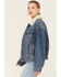 Image #2 - Levi's Women's Medium Wash 90s Sherpa Trucker Jacket, Blue, hi-res
