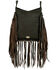 Image #2 - American West Women's Hair-On Fringe Crossbody Messenger, Chocolate, hi-res