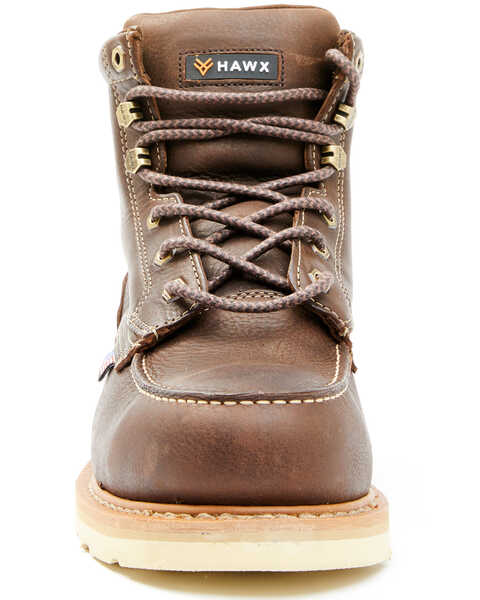 Hawx Men's USA Moc Wedge Work Boots - Steel Toe, Dark Brown, hi-res