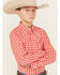 Image #2 - Ariat Boys' Oberon Plaid Print Classic Fit Long Sleeve Button Down Western Shirt, Red, hi-res