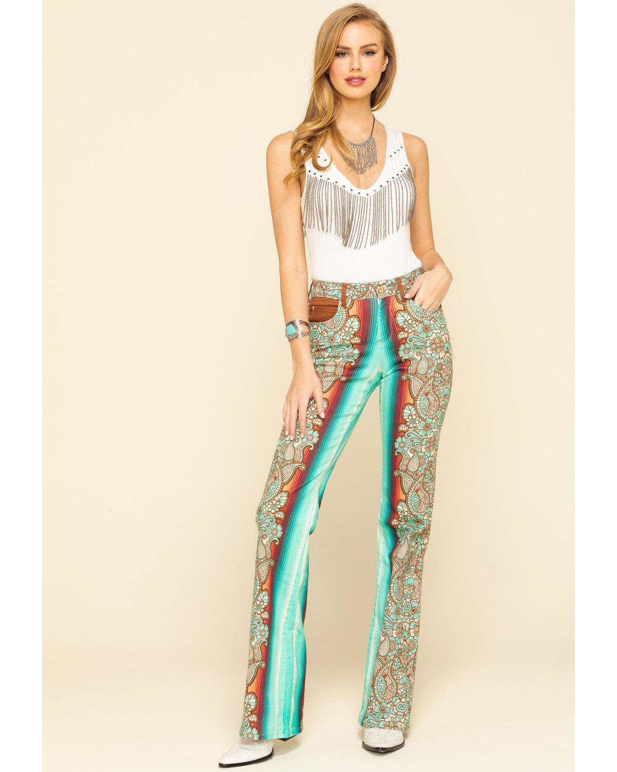 Image #6 - Ranch Dress'n Women's Durango Printed Trousers - Plus, Multi, hi-res