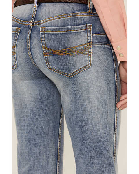 Image #4 - RANK 45® Women's Medium Wash Mid Rise Straight Riding Jeans, Medium Wash, hi-res
