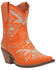 Image #1 - Dingo Women's Primrose Embroidered Floral Western Booties - Snip Toe, Orange, hi-res