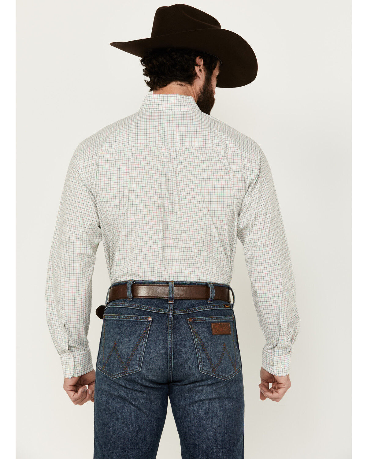 Image #4 - Cinch Men's Checkered Print Long Sleeve Button-Down Western Shirt, Cream, hi-res