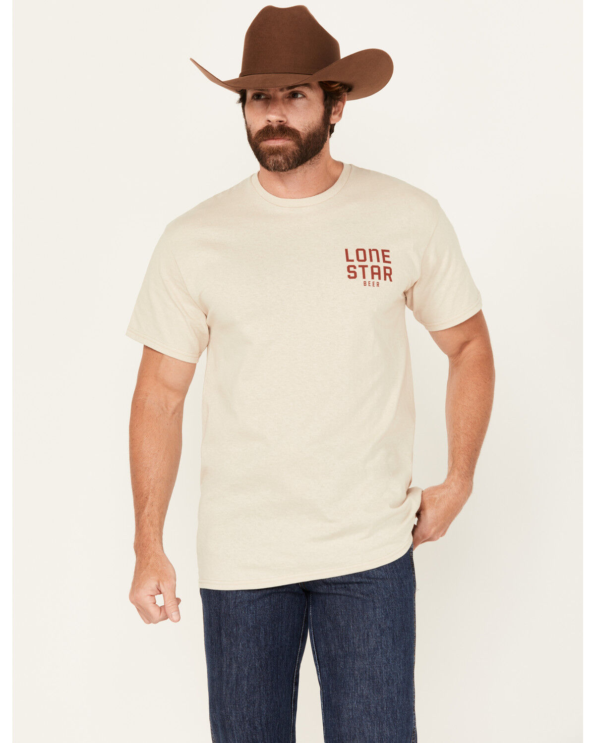 Image #2 - Changes Men's Lone Star Short Sleeve Graphic T-Shirt, Natural, hi-res
