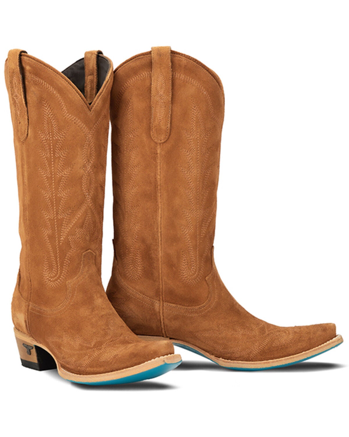 Lane Women's Lexington Suede Tall Western Boots - Snip Toe, Brown, hi-res