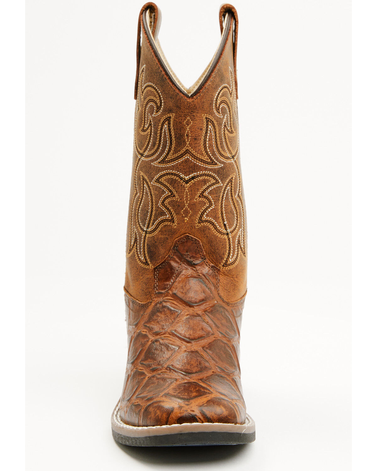 Image #4 - Cody James Boys' Duke Pirarucu Print Western Boots - Broad Square Toe, Brown, hi-res