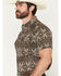Image #2 - Rock & Roll Denim Men's Tek Southwestern Print Short Sleeve Snap Stretch Western Shirt, Brown, hi-res