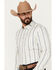 Image #2 - Cody James Men's Southwestern Striped Print Long Sleeve Button-Down Stretch Western Shirt, Ivory, hi-res