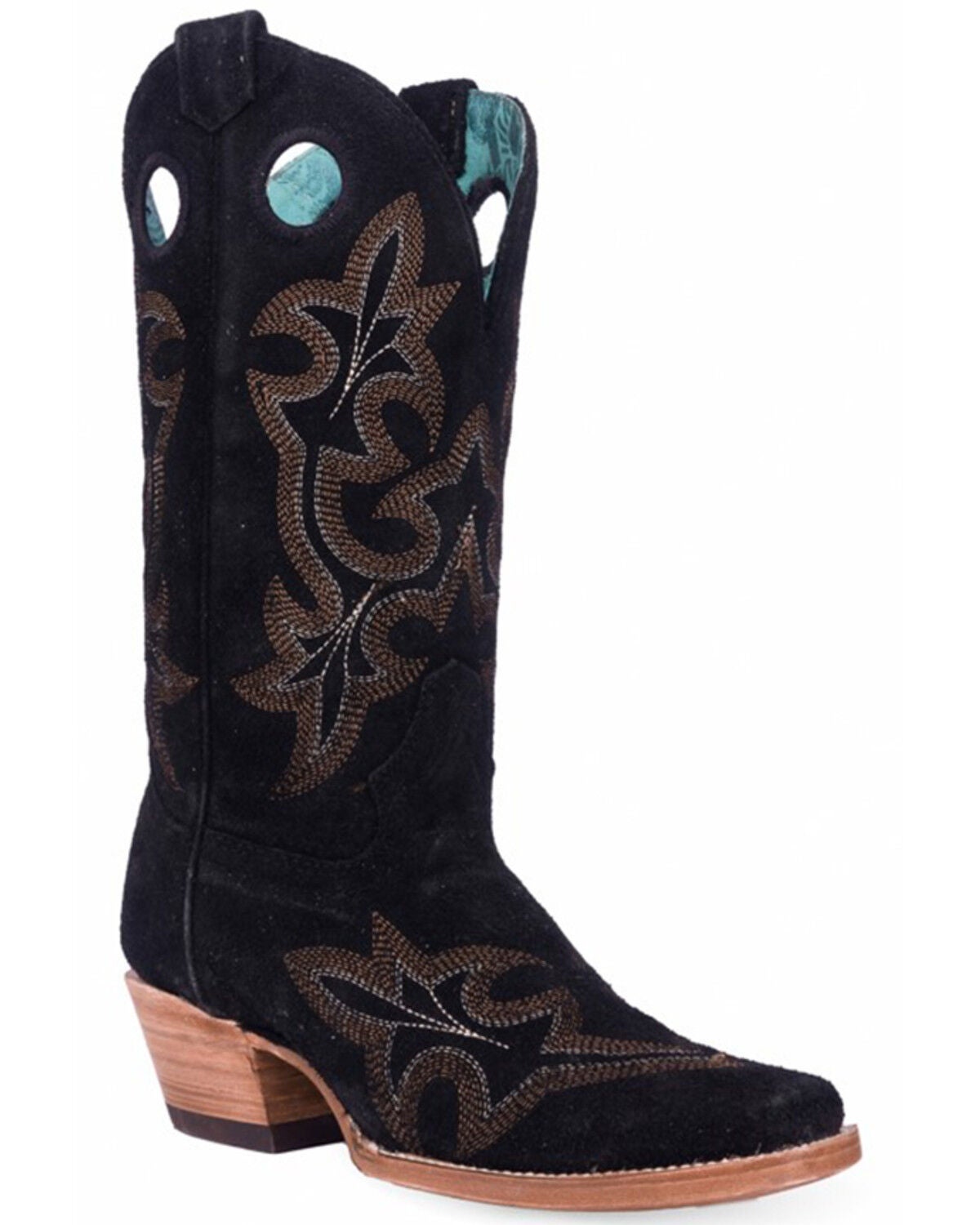 Corral Women's Suede Western Boots - Square Toe, Black, hi-res
