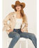 Image #1 - Shyanne Women's Fringe Embellished Leather Blazer , Taupe, hi-res