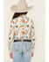 Image #4 - Cruel Girl Girls' Cowgirl Printed Long Sleeve Snap Western Shirt, Cream, hi-res