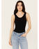 By Together Women's Hello There Ribbed Bodysuit, Black, hi-res