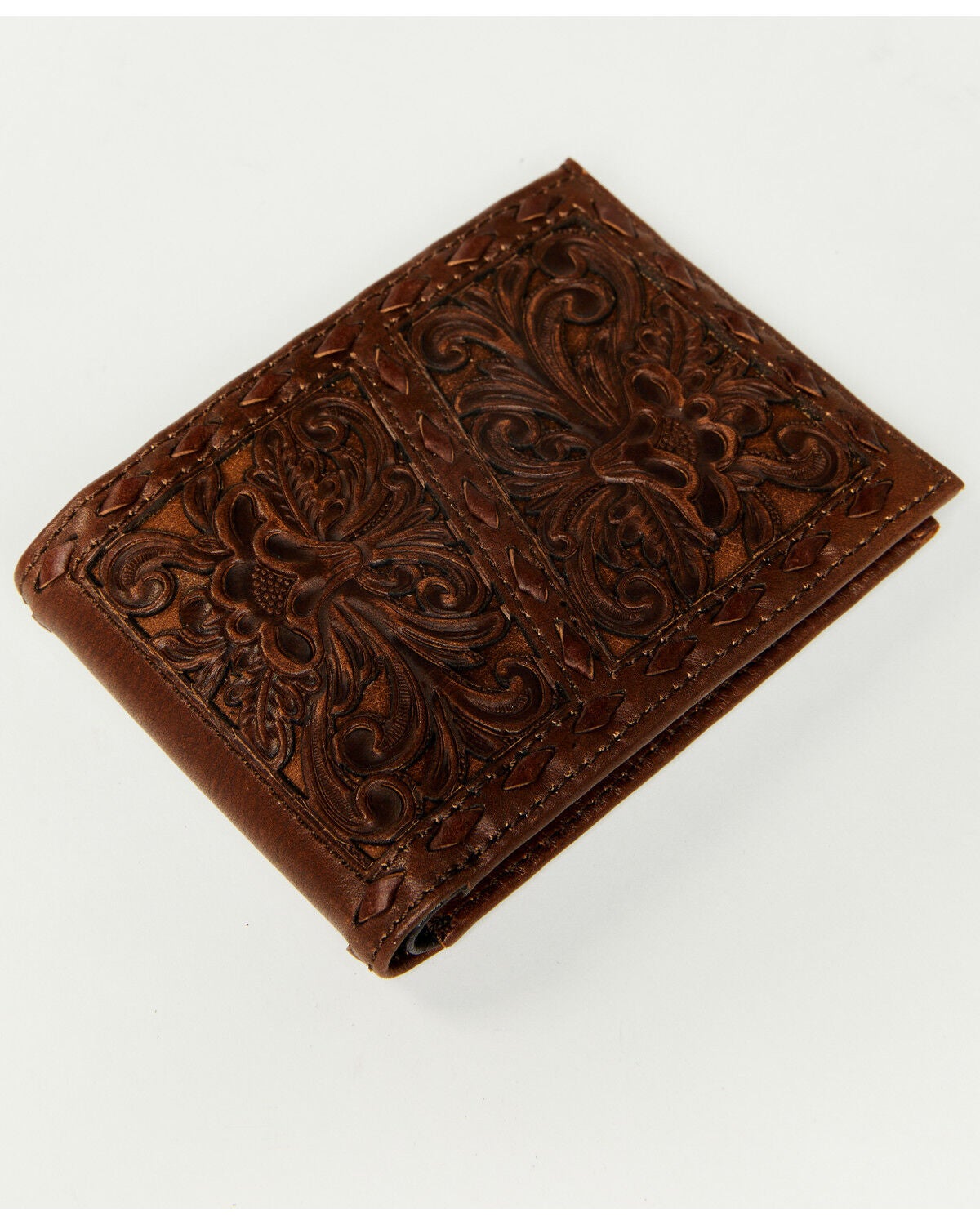 Cody James Men's Landry Tooled Bifold Wallet, Dark Brown, hi-res