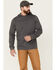 Brothers & Sons Men's Solid Heather Slub Long Sleeve Hooded Sweatshirt , Charcoal, hi-res