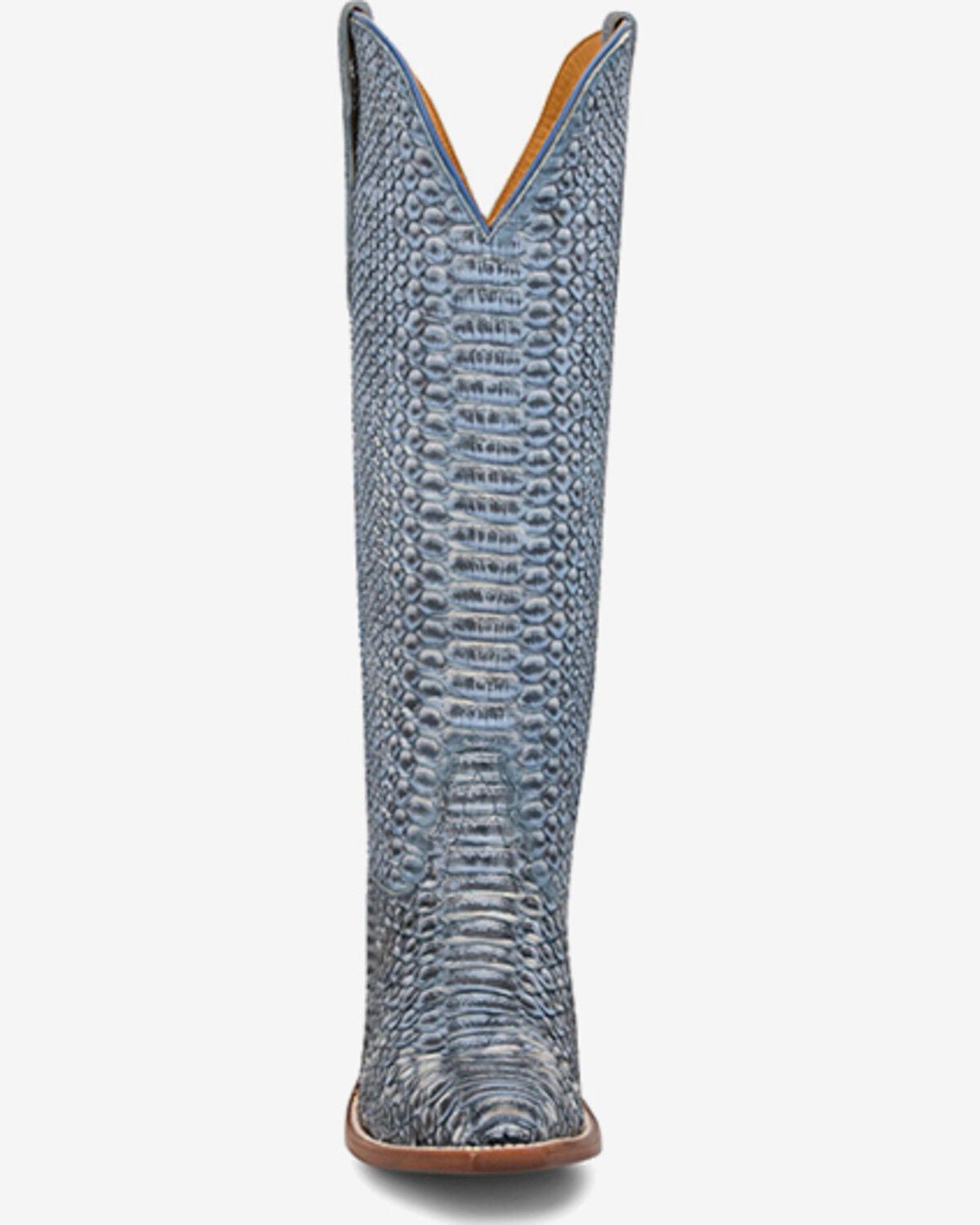 Image #4 - Tony Lama Women's Sadie Exotic Python Tall Western Boots - Snip Toe, Blue, hi-res