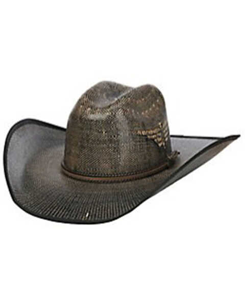 Justin Men's Fenix Bent Rail Midnight Straw Cowboy Hat , Black, hi-res