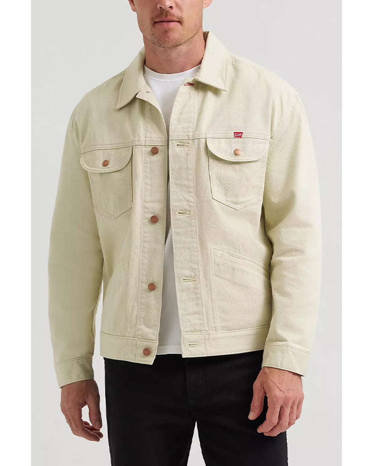 Image #2 - Wrangler X Coors Men's Logo Embroidered Button-Down Jacket, Cream, hi-res