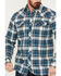 Image #3 - Cody James Men's FR Check Plaid Print Long Sleeve Pearl Snap Work Shirt - Big & Tall , Blue, hi-res