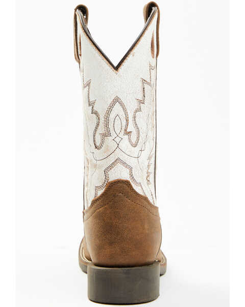 Image #5 - Cody James Boys' Pull On Leather Western Boots - Broad Square Toe , Brown, hi-res