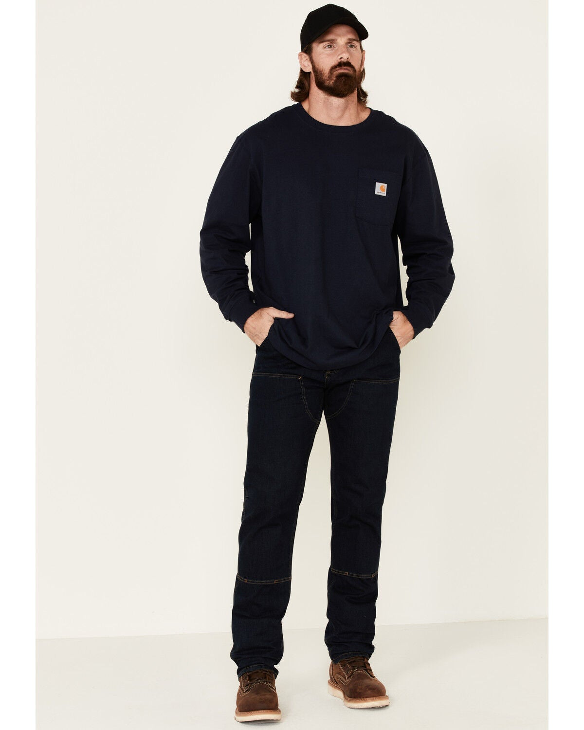 Carhartt Men's Rugged Flex&reg; Relaxed Double Front Work Jeans, Indigo, hi-res